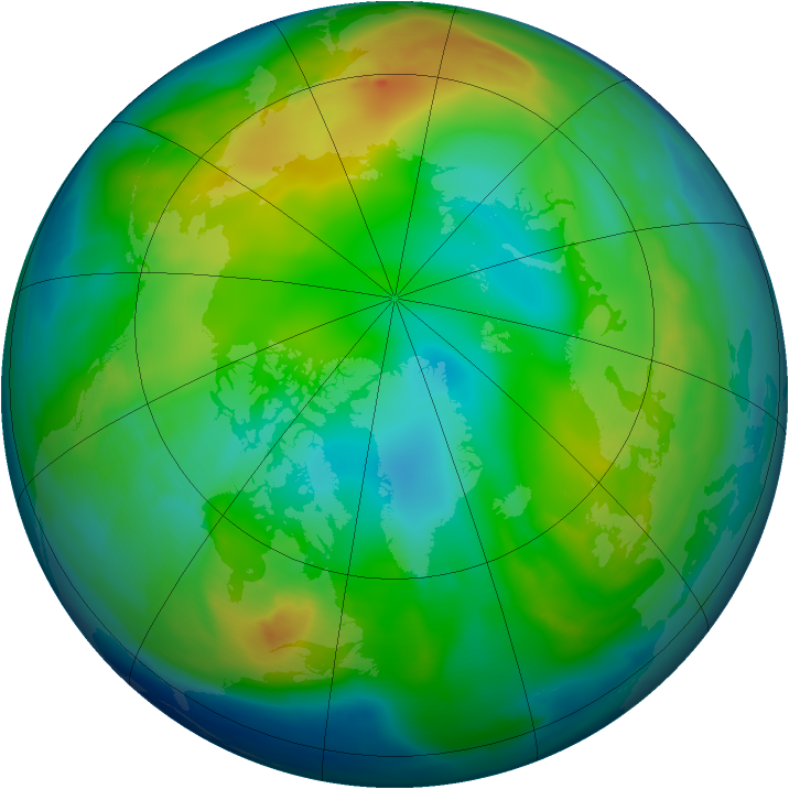 Arctic ozone map for 27 November 2010